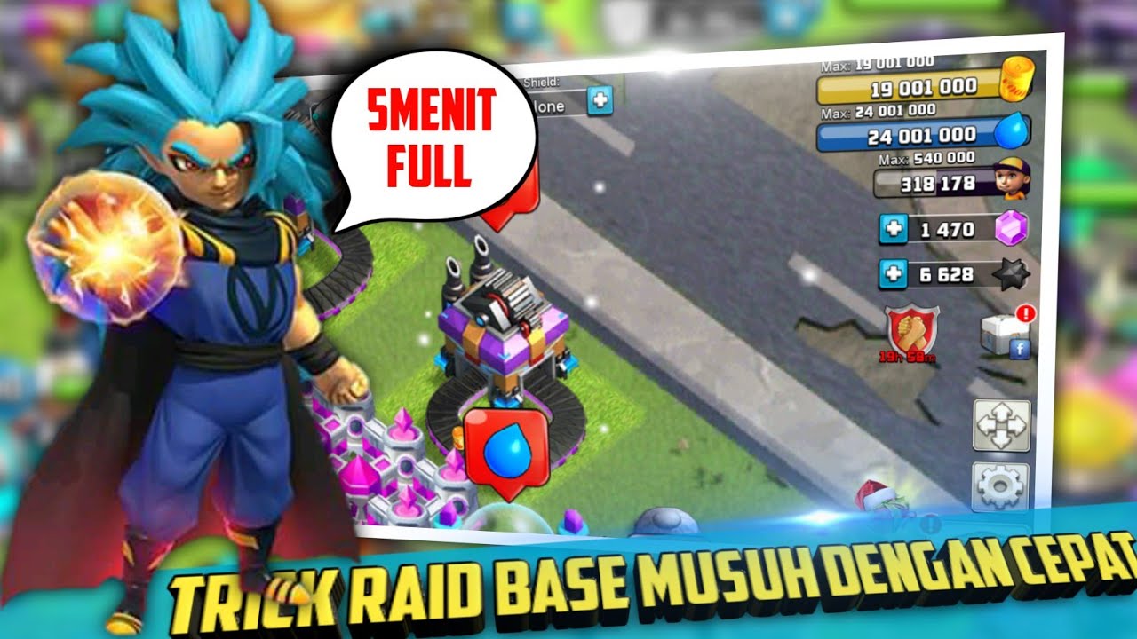 Trick Rahasia Pro Player Raid Base Musuh Dengan Cepat 5Menit Full | Clash of Zombies