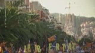 Spain / Belgium - Huge rally in Barcelona in support of separatists / Police clash with Catalan sepa