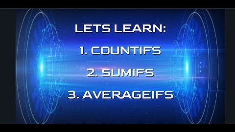 Excel ***Countifs Sumifs Averageifs***