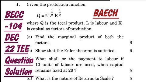 BECC -104 DEC 22 TEE Asked Question Solution Carrying 20 marks