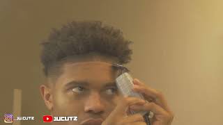 Black Men Drop Fade with Nappy Fro Haircut transformation Before and After