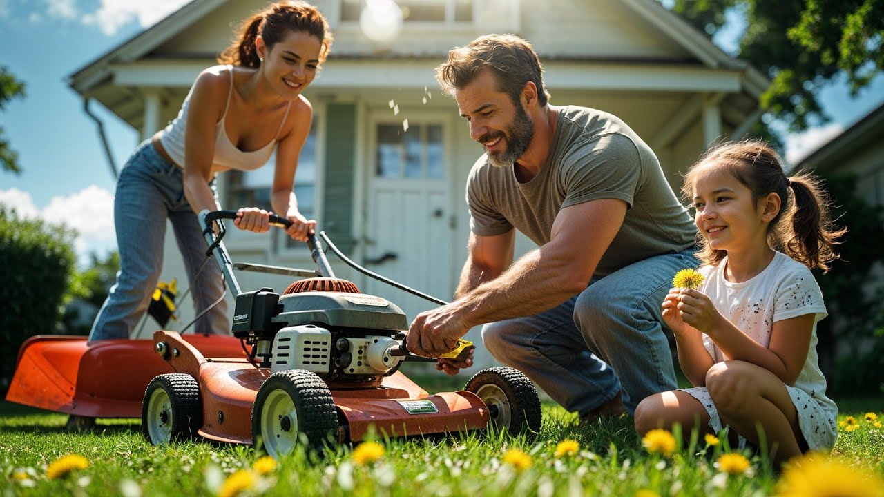 Poor Dad Helped Her Start Lawnmower, Not Knowing She Was a Millionaire Creating Reasons to Return