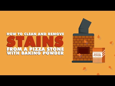 How to clean and remove stains from a pizza stone with baking powder