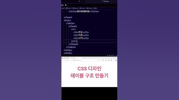 🚀 CSS 디자인 테이블 구조 만들기 #shorts