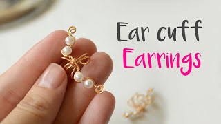How to make EAR CUFF EARRINGS with wire. No hole earrings