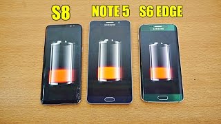 Samsung Galaxy S8 vs Note 5 vs S6 Edge - Battery Drain Test! (4K)