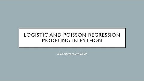 Logistic and Poisson Regression Modeling in Python