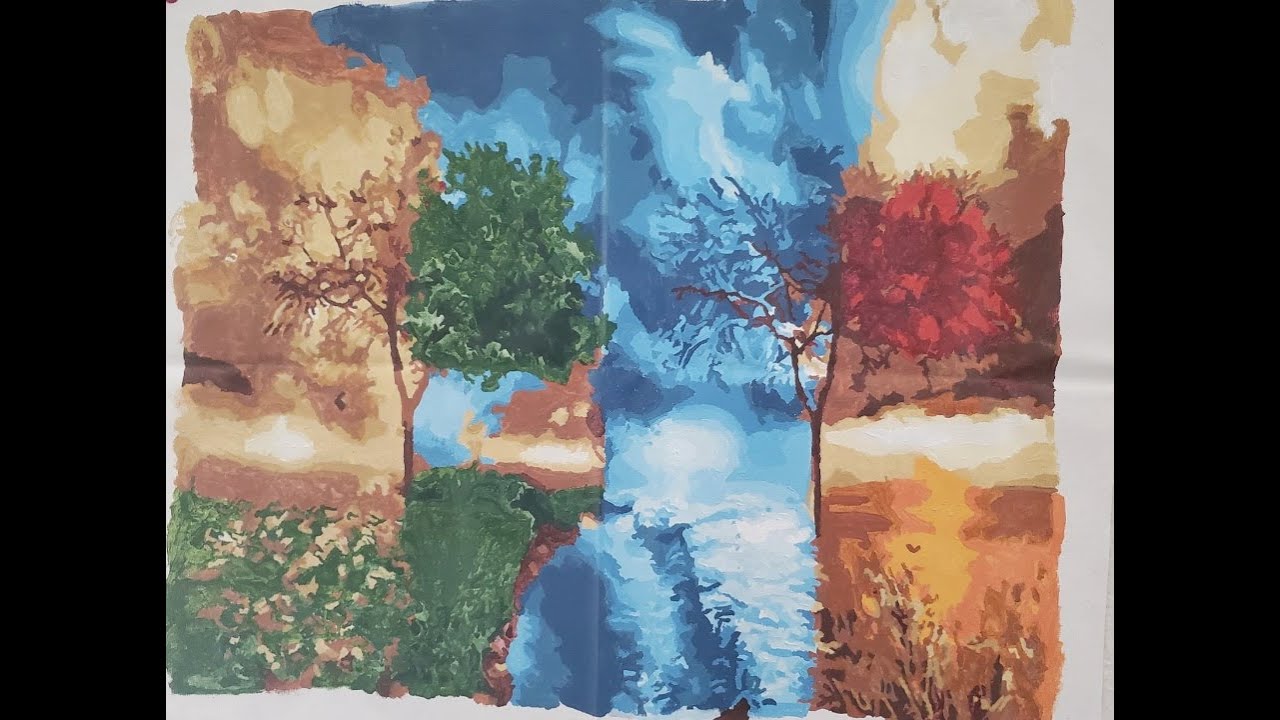 DIY Paint by Numbers Kit for Adults Four Season Tree of Life DIY