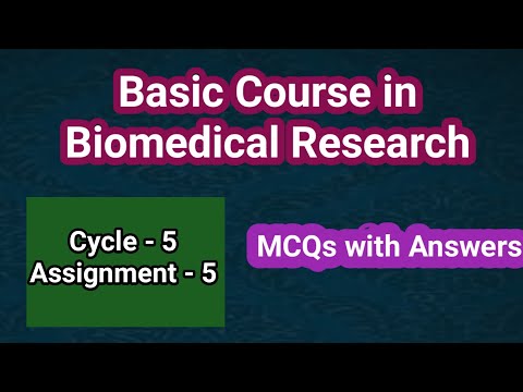 Basic course in Biomedical Research | Cycle 5  | Assignment -5 | MCQs with AnswersKey 👍 | BCBR