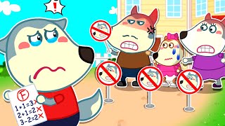 Baby Wolf, Go Away!  Oh No, Baby Wolf Is A Bad Student! | Cartoons for Kids | @mommywolf