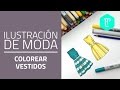 👗Cómo colorear vestidos con plumones en figurines de moda ✍