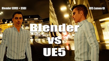 Comparison of Render quality Between Blender Eevee with SSGI vs Unreal Engine 5 Lumen GI