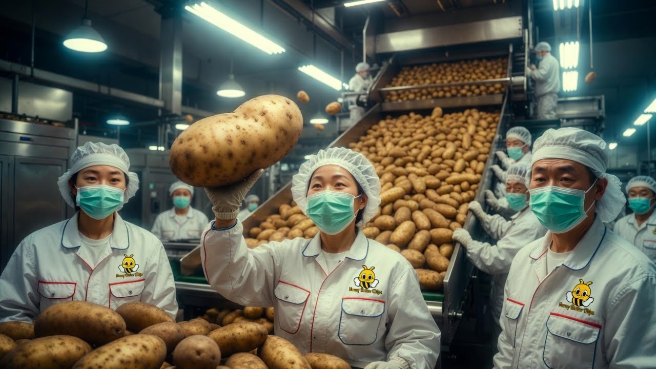 How Korean Honey Butter Chips Are Made – Full Factory Process ASMR (From Farm to Crunch)