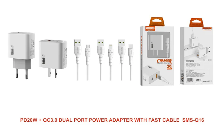 PD20W + QC3.0 DUAL PORT POWER ADAPTER WITH FAST CABLE