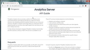 ThingWorx Analytics   Accessing the Interactive API guide