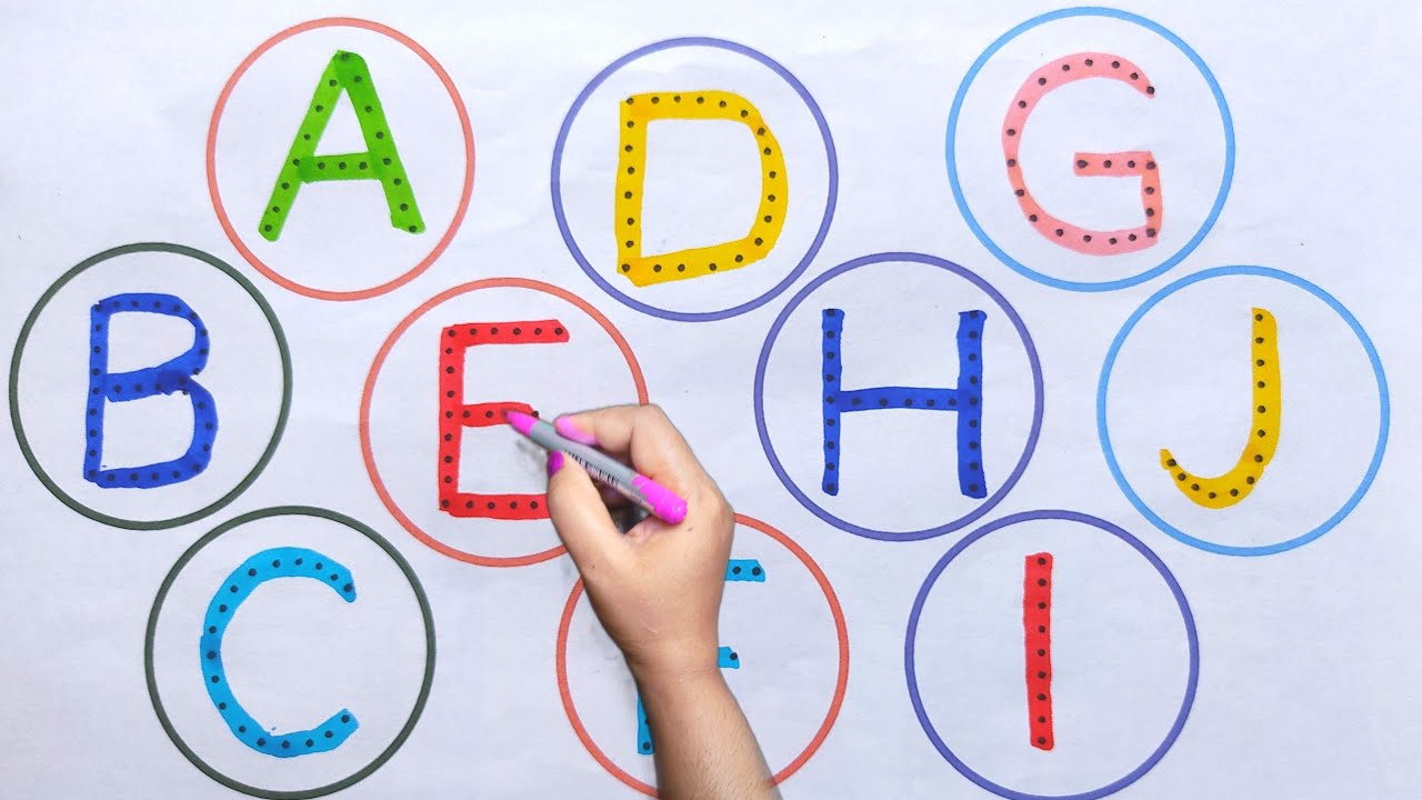 A to J alphabets, abc, ABCDEFG, kids learning, phonetics song, a for ...