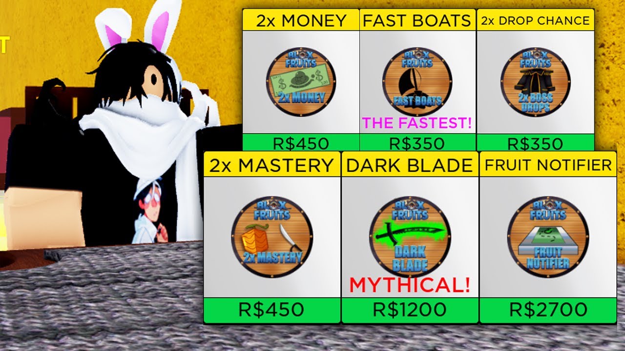 Desapego Games - Roblox > CONTA DE BLOX FRUIT COMPLETA! FRUTAS, GAME PASS,  ARMAS, MONEY, FRAGMENTOS ETC!