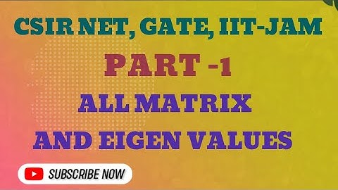 Important Matrix&Their Eigen Values| iit jam linear algebra