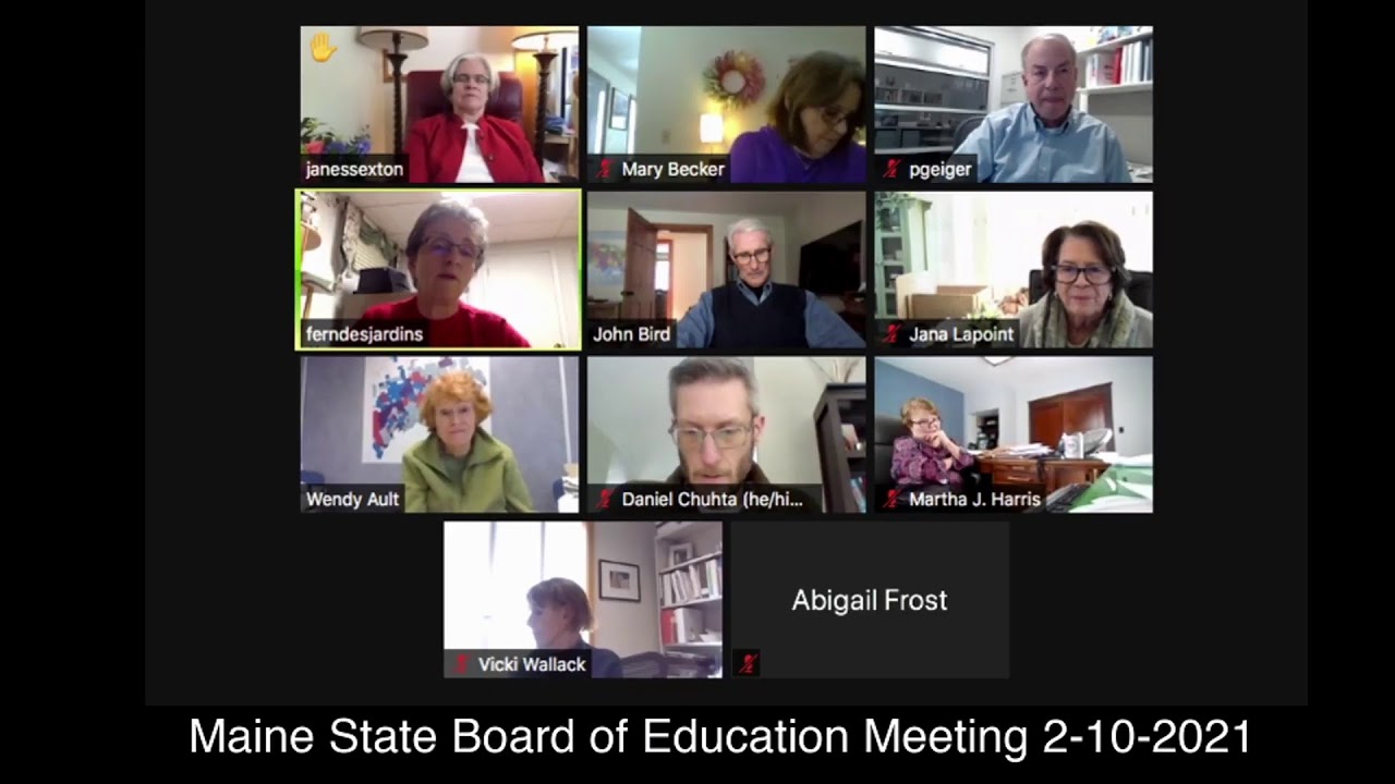 Maine State Board of Education Meeting 2-10-2021