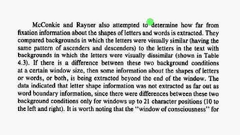 Eye movements during reading