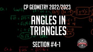 CP Geometry Section 4-1 "Angles in Triangles"