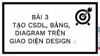 Bài 3: Tạo CSDL trên SQL bằng Design