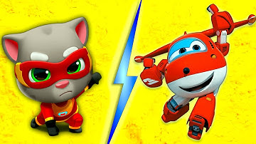 Super Wings: Jett Run Vs Talking Tom Hero Dash - Run Game HD Ep 1
