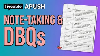 APUSH - Study Skills: Note-Taking, DBQs & Document Analysis