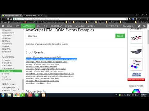#163: onchange   When a user changes the content of an input field