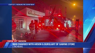 Man charged with arson, burglary in Lynchburg business fire