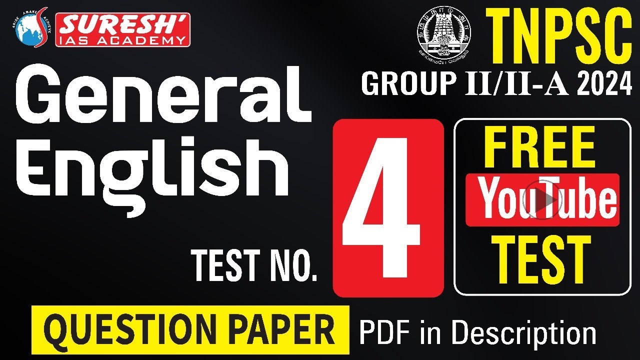 TNPSC GROUP II/IIA | GENERAL ENGLISH | Free Test - 04 | Suresh IAS ...