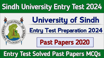 University of Sindh Jamshoro Entry test preparation 2025 | Sindh University Entry test Paper 2020