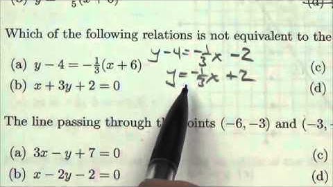Math 10C Linear Relations Review MC#22