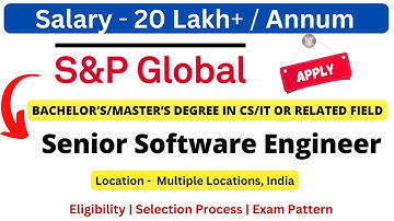 S&P Global Hiring Senior Software Engineer | Java 21+ |  ₹20+ LPA | Gurgaon, Hyderabad, Noida