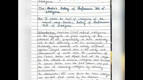 Bhatia battery of performance of intelligence