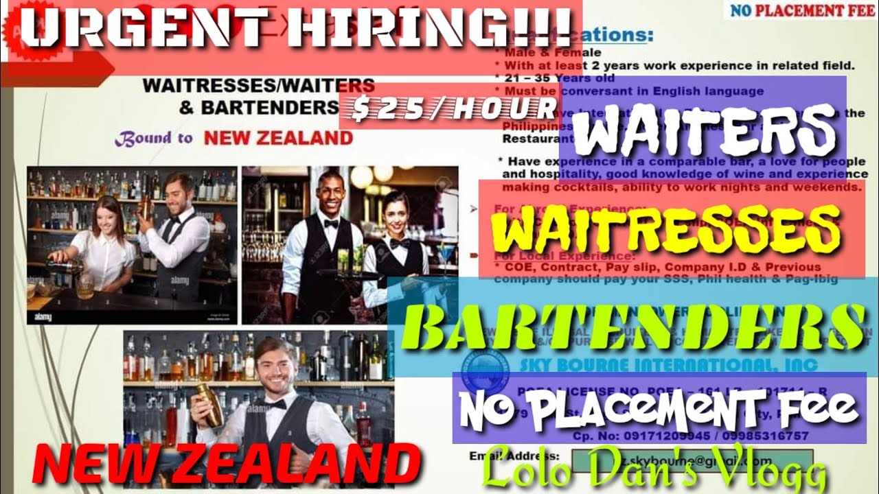 WAITERS WAITRESSES BARTENDERS URGENT HIRING YouTube