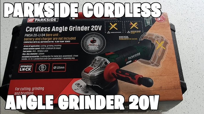PARKSIDE Cordless Angle Grinder 20V 125mm Disc with battery and charger.