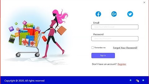 C# | Shop UI Login Form In Visual Studio 2019 And Hover Icon