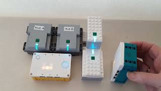 Example pybricks hub to hub communication