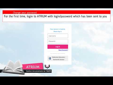 Tutorial ATRIUM: Change your password