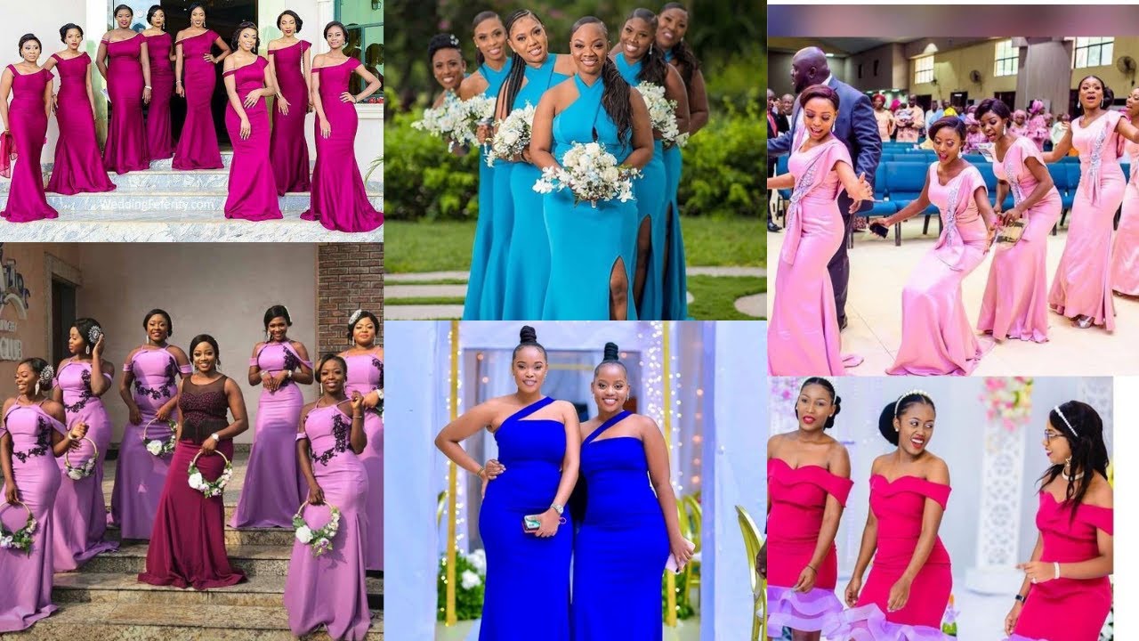 bellanaija chief bridesmaid dresses Simple Berry Chiffon Long Bridesmaid Dress – FancyVestido
