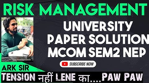 MCOM SEM2 NEP 2025 | Risk ManagementMcom|❤️|Mumbai University Paper Solution|ARKsir|