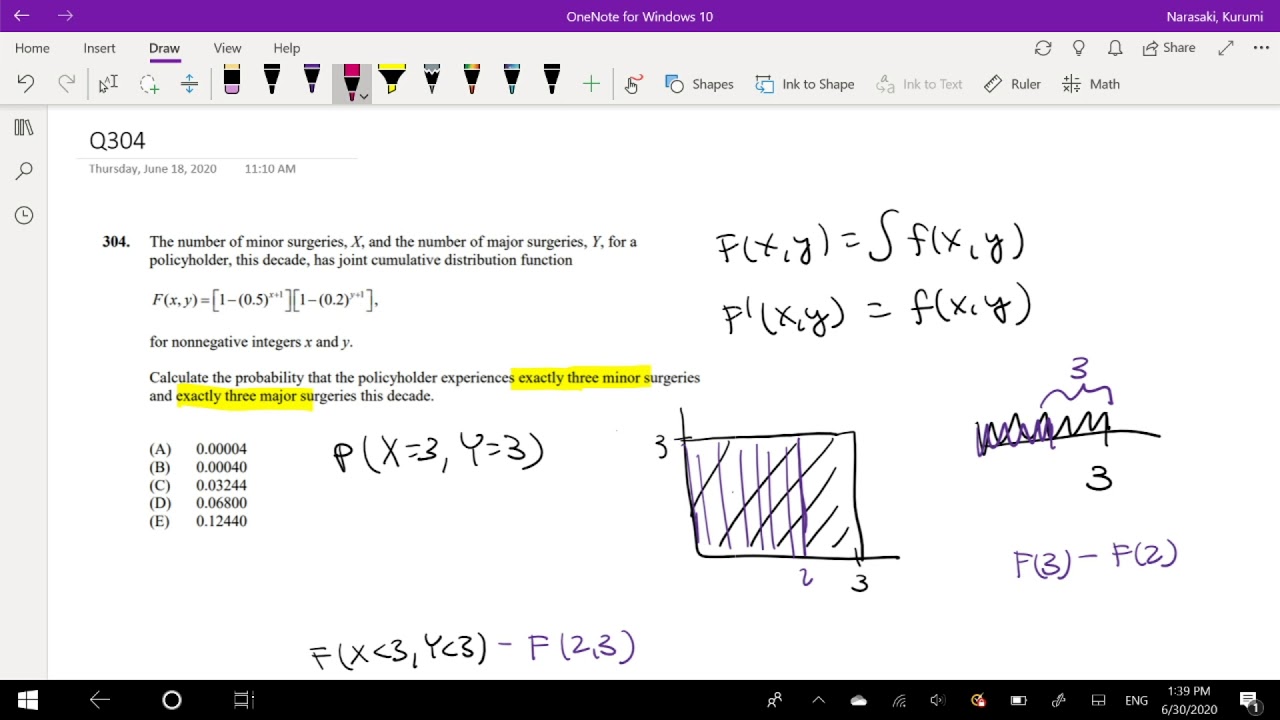 SOA Exam P Question 304 | Multivariate Cumulative Distribution and pdf ...