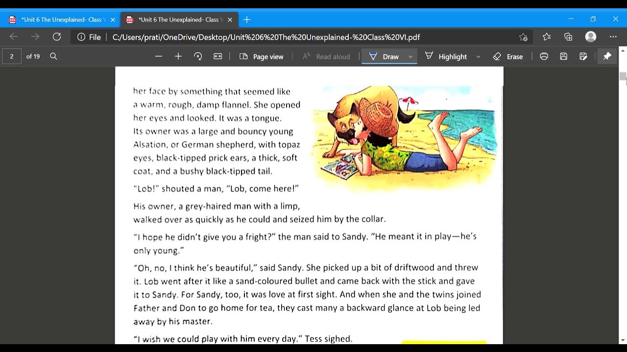 LOB'S GIRL Unit 6 The Unexplained Class VI chapter LOB'S GIRL YouTube