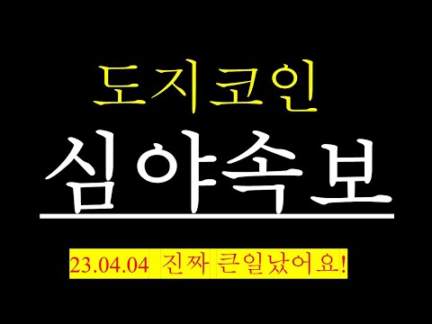   도지코인 230404 도지 도지코인 도지코인전망 심야속보 터진다 영상필수확인