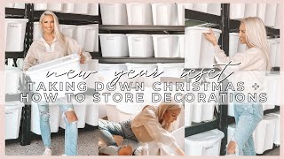 RESET DAY 2023 | TAKING DOWN CHRISTMAS DECOR | CLEAN \& ORGANIZE WITH ME