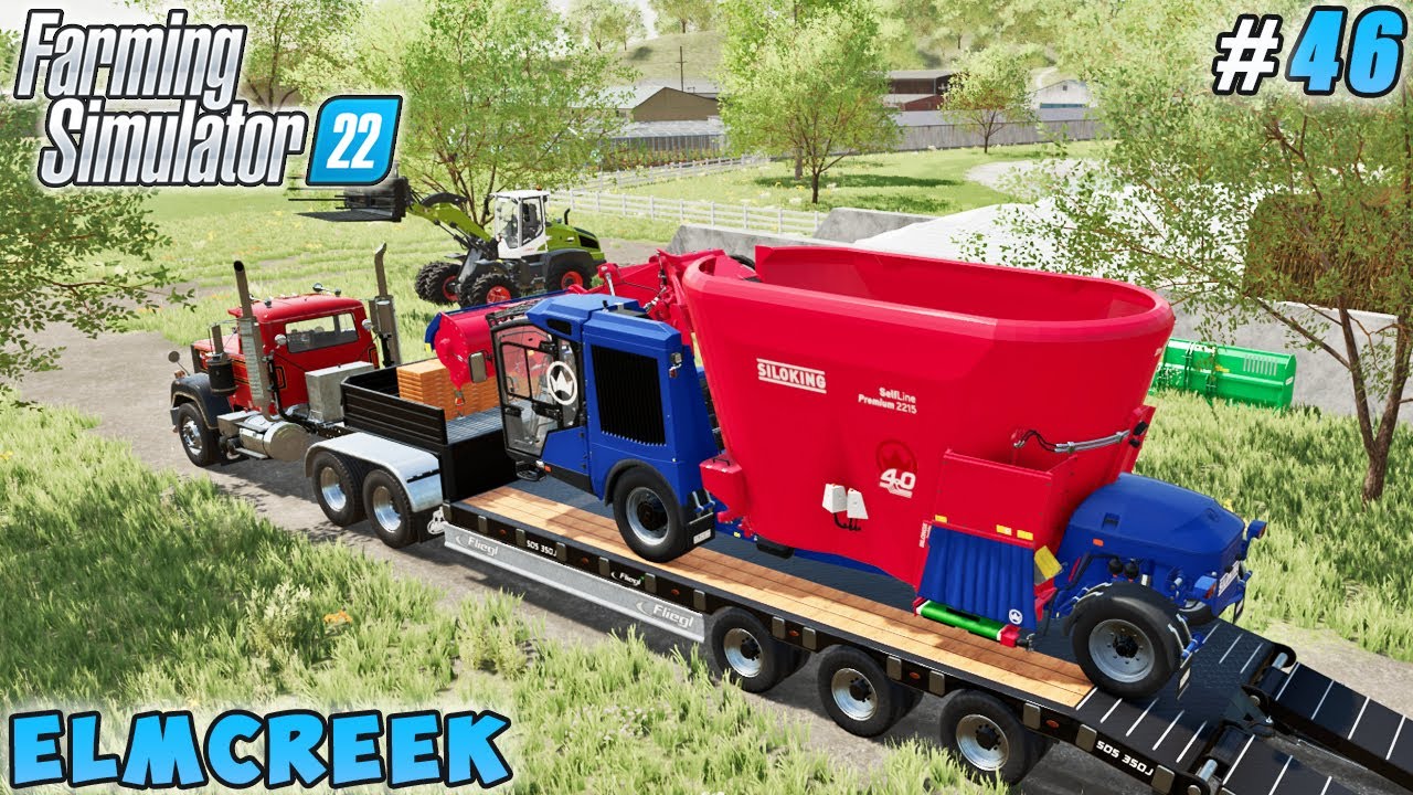 SILOKING TMR Feed Mixer for feeding cows, mowing grass w/ new John