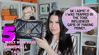 My Top 5 MOST USED HANDBAGS ▪️TAG▪️ | Jerusha Couture