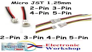 Micro JST 1.25 mm Electrical Connector Wires 2 3 4 5 Pin Male
