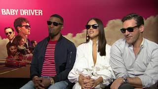 Jon Hamm, Jamie Foxx & Eiza González are OBSCENELY cool in their Baby Driver shades